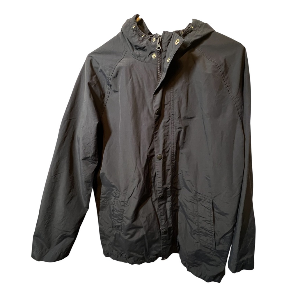 MNG Mango Navy Blue Hooded Lightweight‎ Rain Jacket Coat Women's Size 13/14